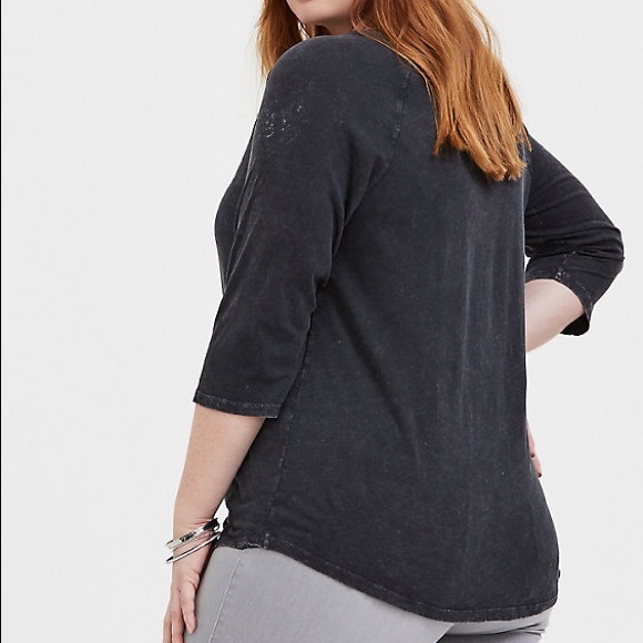 Torrid classic mineral wash black crew top NWOT - Picture 3 of 6